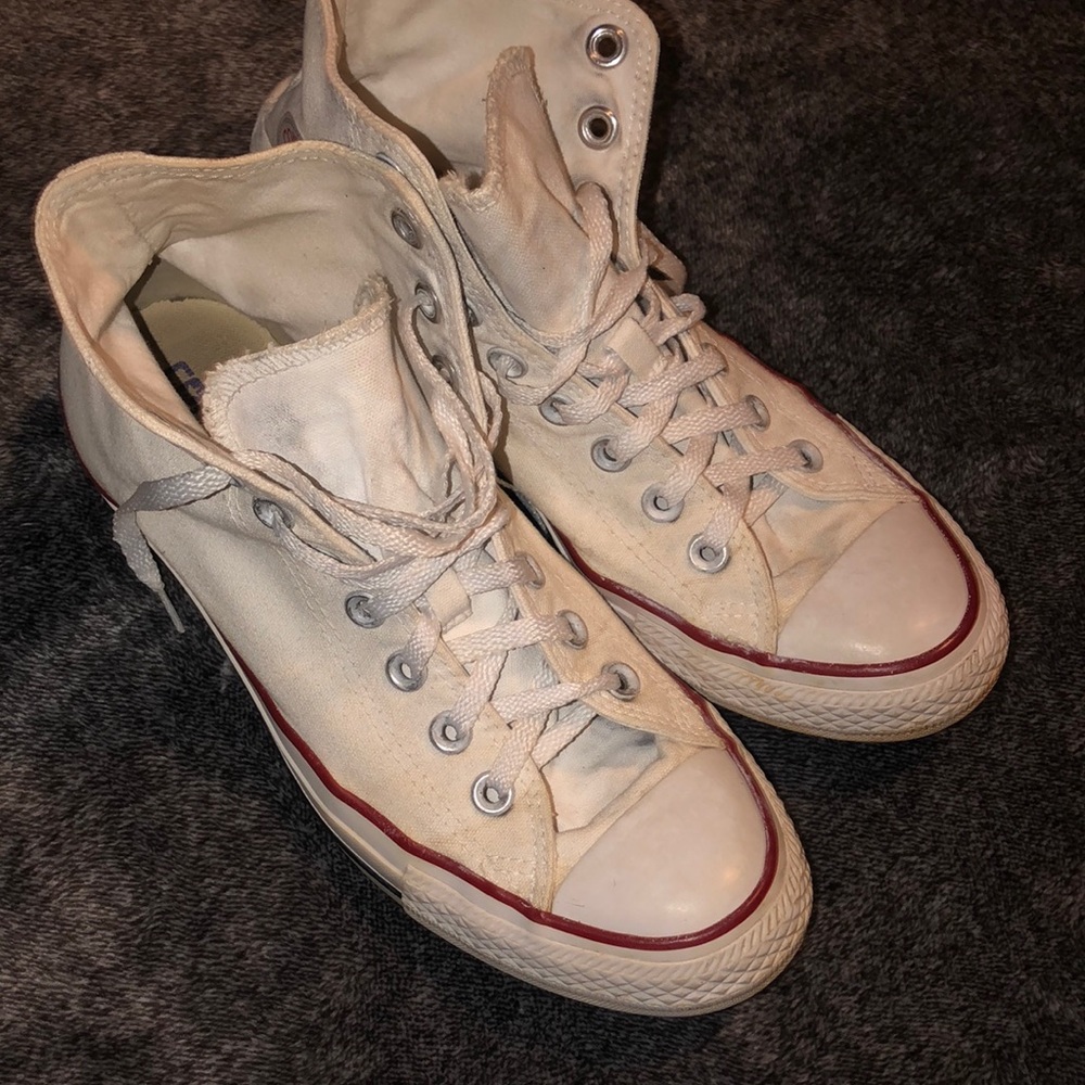 All White High-Top Converse